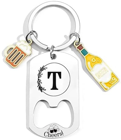 QTZXZX Porte-clés lettre initiale pendentif, porte-clés gravé personnalisé A-Z porte-clés cadeau amis, A-Z 26 lettre initiale pendentif porte-clés – cadeau femme homme anniversaire noël