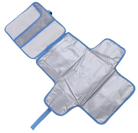 Marhynchus Wickelunterlage für Neugeborene, Tragbar, Faltbar, Windel-Wickelunterlage mit Tasche für Feuchttücher, Wasserdichtes Oxford-Tuch für Babypflege, Reisen und Heimgebrauch, Größe 86,9 X 54,9