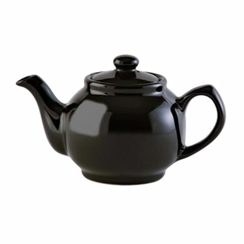 6-Cup Teapot for Loose Leaf & Teabags – Classic Tea Pot with Easy-Pour Spout for Home & Office (Black)