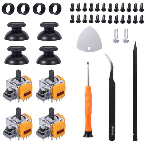 4 Analógico Uds Efecto Hall Joystick, Incluye Cubierta Protectora y Kit de Reparación, Reemplazo de Joystick 3D Módulo Magnético Compatible con PlayStation 5 PS5