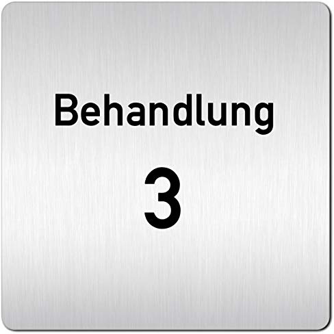 Türschilder24 XXL Schild - Türschild • 125 x 125 mm • Behandlung - Behandlungsraum • 1,5 mm Aluminium Vollmaterial • 100% Made in Germany (Behandlung 3)