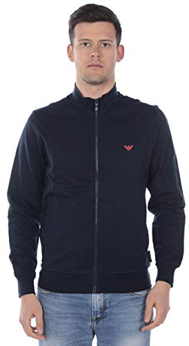 Emporio Armani Offenes Sweatshirt für Herren mit langärmeligem Reißverschluss Artikel 111532 9P571, 00135 Marine, S