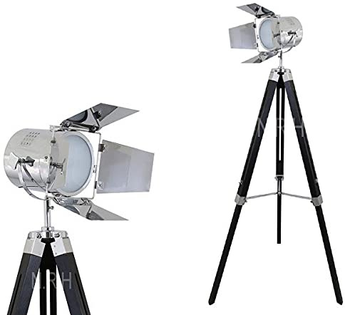 Nautical Replica Hub Lampadaire trépied industriel moderne vintage cinéma e26 projecteur d'angle debout – Projecteur utilisé pour cinéma