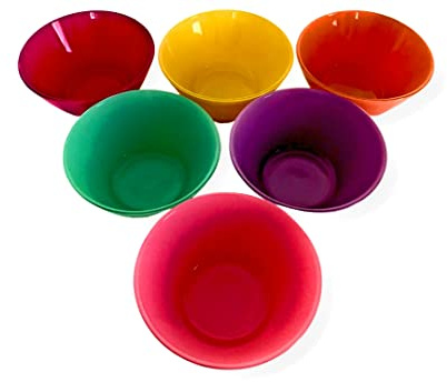 ArtGlass Vega 6 farbige Glasschüsseln – Dessertschale, Aperitif, Service Tapas (Pastell, 215CC)