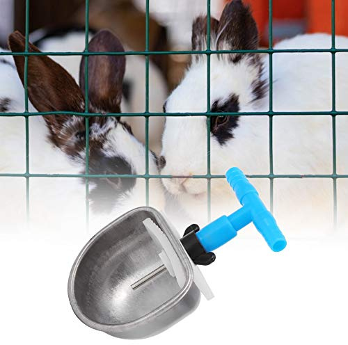 YUMILI Automatic Rabbit Drinker, Rabbit Water Feeder, 5Pcs Stainless Steel Automatic Rabbit Drinker Nipple Drinking Water Bowl Rabbit Waterer Farm Accessory(S)