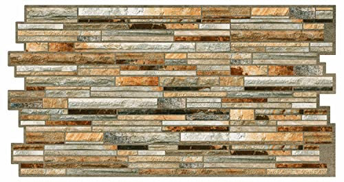 Grace Baltic - 3D-Wandpaneele für Innenwanddekoration, nicht klebend, dünn und elastisch, PVC-Kunst (Gold)