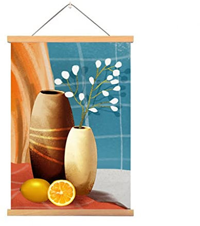 Posterleiste Holz Leinwand Wandkunst Poster Und Holz Scroll Hang Wand Dekor Modern Minimalistisch Für Wohnzimmer Schlafzimmer Home Office Dekorationen(B,30X40CM)