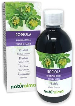 Rosenwurz (Rhodiola rosea oder Sedum roseum) Wurzeln Alkoholfreier Urtinktur Naturalma - Flüssig-Extrakt Tropfen 500 ml - Nahrungsergänzungsmittel - Veganer