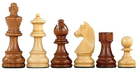 Piezas de Ajedrez Indias German Knight Color:Marrón - Tamaño:5 - Doble Dama:SI, Ideal para Aficionados y Clubes, Piezas de ajedrez para niños y Adultos, Piezas de ajedrez, Juego de Ajedrez de Madera