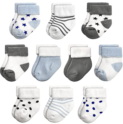 GENTABY Unisex Baby Socken Baumwolle Terry Warme 10 Paar Baby Jungen Neugeborene Socken Baby Mädchen 0-6 Monate bis 1-3 Jahre Kleinkind Socken Dicke Winter Socken
