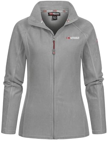 Geographical Norway Tug FZ Lady - Fleecejacke Damen Frauen Warm Schließen Zip - Jacke Fleece Herbst Winter Frühling Warm Frauen - Long Sleeve Pullover Weich Komfort Outdoor (Hellgrau XXL)