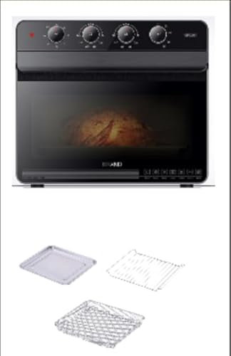 DWD Air Fryer Oven 1600W 30 Litre Turbo Convection Fan Knob Controls 39cm High x 42cm Wide x 44cm Depth Coounter Top Grill Bake, Broil,Toast, Roast Includes: Air Fryer Basket, Baking Pan, Oven Rack