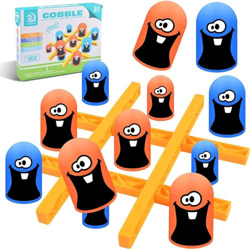 forhome Tic Tac Toe Spiel, Gobblet Spiel, Interaktives Tischspiele,Gobblet Mampfer, Spiel für Eltern Kinder Lernspielzeug für Weihnachtshauspartys für Kinder Erwachsene