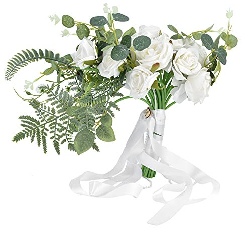 HERCHR Hochzeitsstrauß Für Die Braut, Brautsträuße Für Die Hochzeit, Handstrauß, Brautstraußhalter, Künstliche Kunstblumen Für Die Hochzeitsfeier