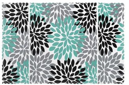 Dahlia Flower Plate Placemats for Dining Table High Temperature Resistant Non-Slip Easy to Clean 30x45cm (Set of 6pcs)