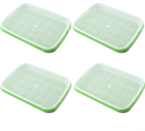 Vilgftyiet Microgreens Tablett Hydrokultur/Keimschale für Sprossen (4 Stück), 7T52TE30955DTC9QSX4ZZZ52