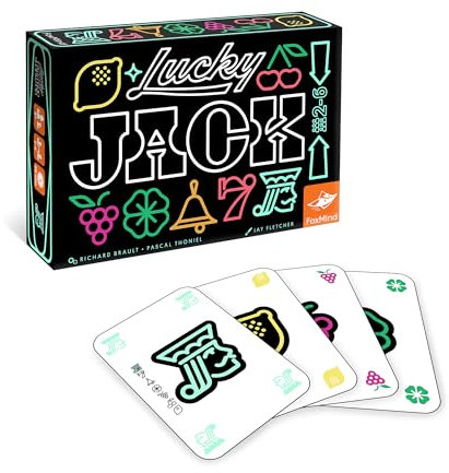 FoxMind: Lucky Jack - Kartenspiel, Die Aufregung von Las Vegas in einem Kartenspiel, Mix aus Strategie und Glück, ab 8 Jahren, 2-6 Spieler, 20 Minuten