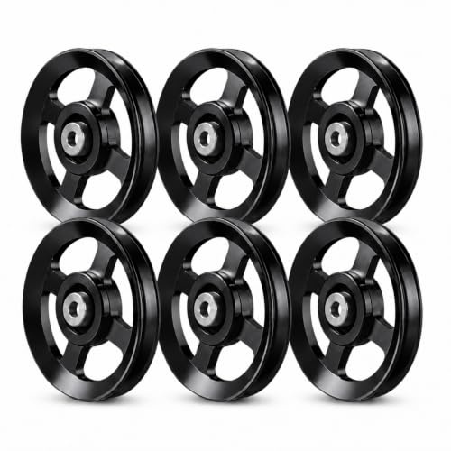Gueiddi 360° Drehbare Umlenkrolle Aluminium | Geräuschlose Seilrolle mit Doppel-Kugellager, Heavy Duty Flaschenzug Rolle 300kg für Home Gym Kabelzug & DIY Ersatzteil