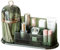 Organisateur Maquillage, Rangement Maquillage pour Coiffeuse 2 en 1, Pot a Pinceaux Cosmétiques Détachable et Compartements, Makerup Organizer pour Comptoir Salle de Bains Chambre(Vert)