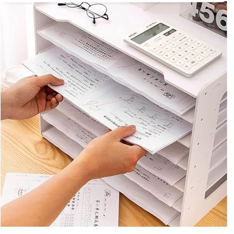 Große A3-Papierregale für Büro und Schule – extra weiße Schreibtisch-Aktenregale, Schreibtisch, Briefablage, Zeitschriftenhalter