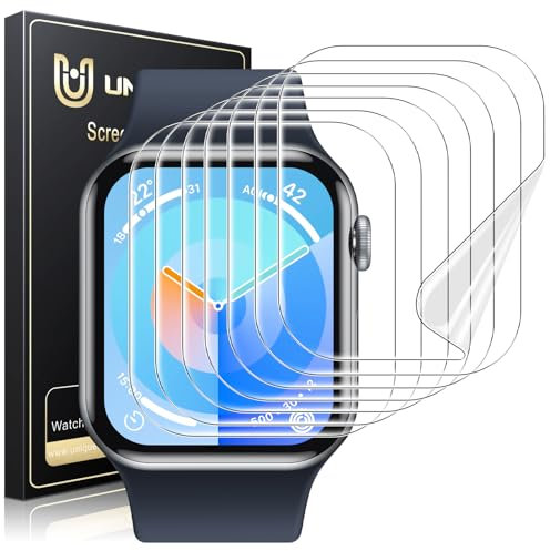 UniqueMe für Apple Watch Series 10 42mm Schutzfolie - 8 Stück, Flexible TPU, für iwatch 42mm Displayschutz, Blasenfreie, Weich HD Klar Displayfolie, Volle Abdeckung, Anti-Staub