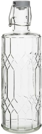 nisbets limited Olympia Olympia Geo - Botella de agua de vidrio con tapón, 1 litro (caja de 6)
