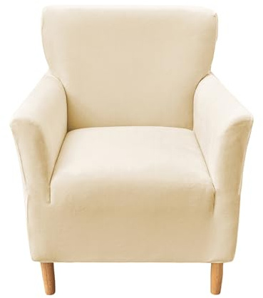 CRFATOP Stretch 1 Piece Chair Covers with Arms Velvet Accent Chair Cover Armchair Flower Soft Banquet Armchair Covers Washable Chair Slipcovers for Living Room Office Reception Reading Sofa,23