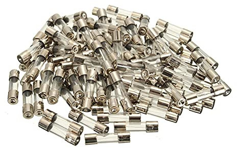 CWHHTVBI 100 Stück/Karton 5x20mm Sicherung Sortiment Kit DIY Quick Blow Glasrohr Fast Blow Glassicherungen Set Pack 0.5A 1A 2A 3A 5A 8A 10A