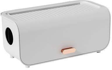 BAFOVY Kabelhanteringsbox för att organisera kablar, kabeldöljningsbox för hem och kontor, skyddar kablar från oavsiktlig stöt, elfenbensvit