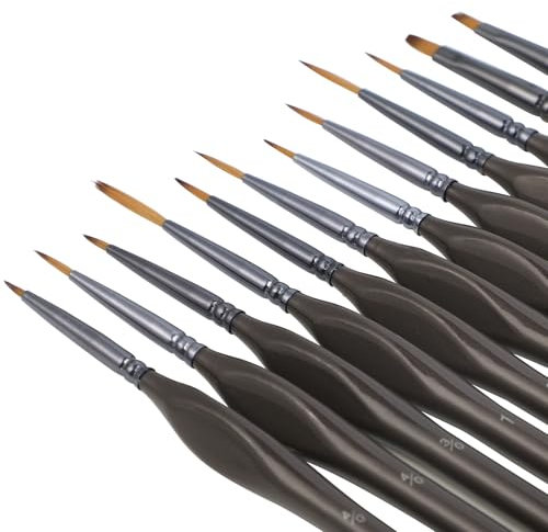 Pinselset Malen – 12 Premium Detail Pinsel für Acryl Aquarell & Wasserfarben Feine Präzision ideal für Modellbau und Kunstwerke Hochwertige langlebige Pinsel für präzise Malerei