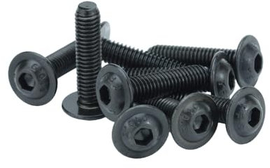 M6 x 10 mm Flansch-Bundkopfschrauben, 10,9 hochfester Stahl, 20 Stück