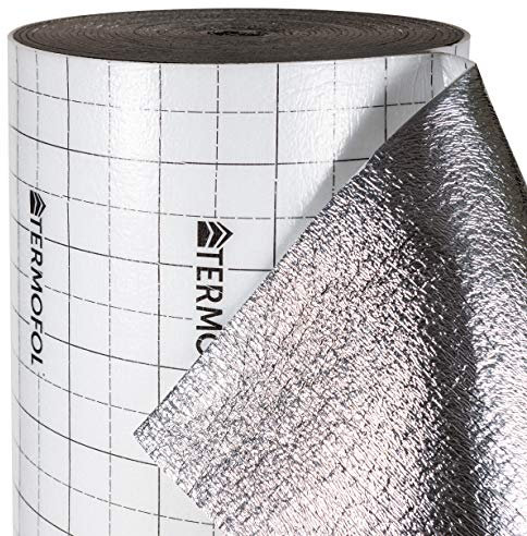 Isolation en mousse d'aluminium Isolation - Épaisseur 5mm - largeur 100 cm - Isolation thermique et acoustique pour sols, toits, portes de garage et caravanes