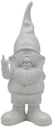 Lesser & Pavey Gnomes Home Decor Figurines & Ornaments For Home & Office | Decorative Home Accessories Statues For Indoor & Outdoor | Lovely Gifts for Women & Men Swearing White 20 Cm