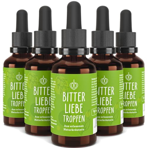 BitterLiebe Bittertropfen - Bitterstoffe aus hochwertigen Bitterkräutern - Tropfen mit praktischem Pipettenverschluss - inspiriert durch Hildegard von Bingen - 50ml