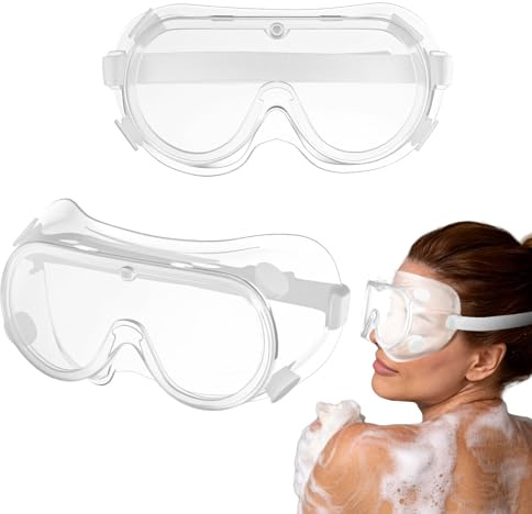 ElevateTech 2 Pcs Adjustable Eyelash and Eyebrow Protector Shower Goggles Shield, Shower Face Eye Shield for Eyelash Extensions, Microblading Aftercare, Cataract Surgerys Recovery, Glasses-Friendly