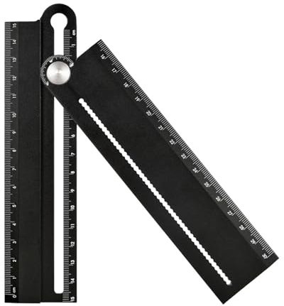 Angoli in alluminio Righello 30 centimetri Angoli Misura Strumento di Disegno Strumento di Lavorazione Del Legno Multifunzione Pieghevole Disegno Strumento Goniometro Bilancia Ingegneria