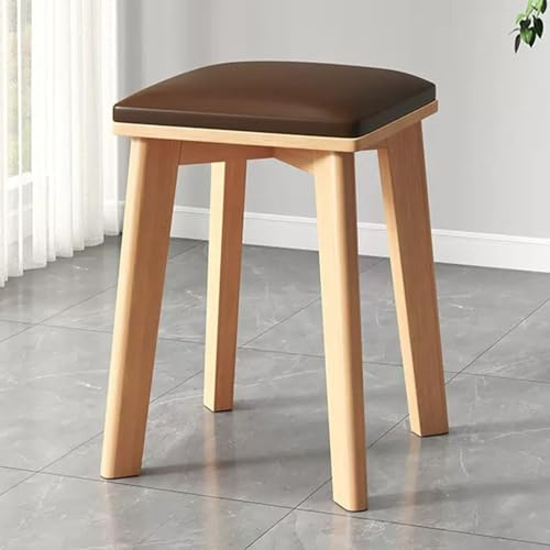 Modern Upholstered Vanity Chair with Anti-Slip Pads, Wooden Makeup Stool for Easy Assembly and Comfortable Seating