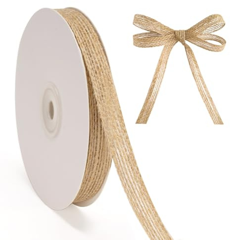 G2PLUS 20 Yards Nastri Natalizi：10mm Nastro di Juta Naturale,Nastro Regalo Per Natale,Matrimoni,Pasquali,Decorazioni Regali,Bricolage Artigianato