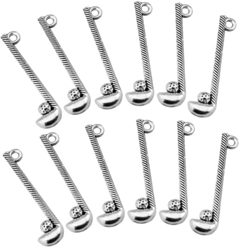 SEWACC 100 Stück Golf Anhänger Aus Legierung in Antik Silber Leichter Selbstgemacht Schmuck Charm Für Armbänder Halsketten Und Schlüsselanhänger Golf Geschenk Für Bastelarbeiten Und Sportfans