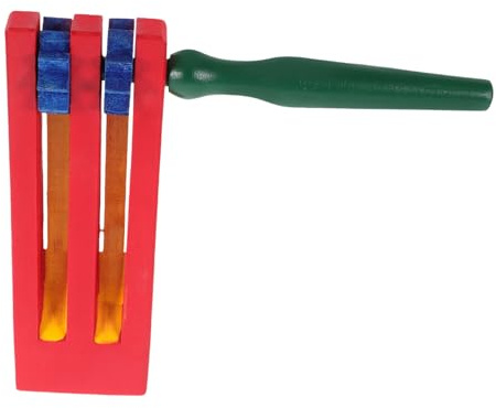 GARIOUANS Wooden Ratchet Noise Maker and Educational Castanet for Children, Double-layer Handheld Musical Soundboard Suitable for Music Learning and Party Games