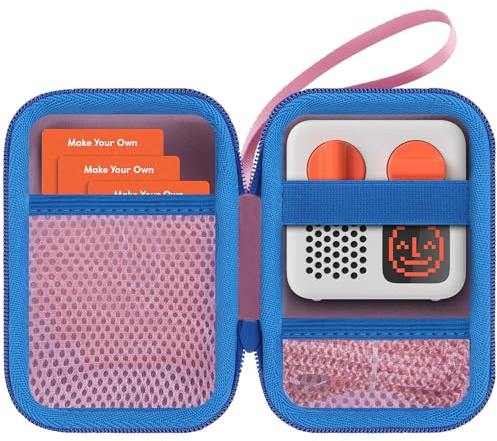 Lebakort Hard Case Compatible with Yoto Mini Kids Audio Music Player Children Speaker Plays Audiobook Cards Radio (Pink+ Sky Blue Case, for Yoto Mini)