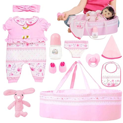 GkgWuxf Accessoires pour s Reborn | Vêtements Couches Tenues Accessoires | Porte-Bébé Doux Berceau Lit Jouet Fille Jeu D'imitation | pour Maternelle Anniversaire Fête Maison Pâques