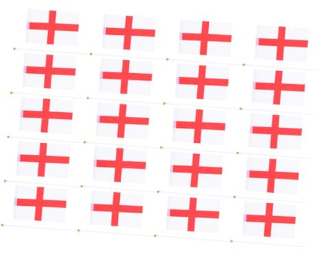 WEKADRIN 20 pezzi Bandiere Inglesi Piccole Tenute Mano su Bastone Bandiere Nazionali Resistenti e Riutilizzabili per Feste Eventi Sportivi e Decorazioni