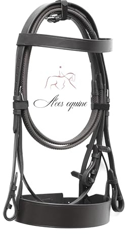 Plain Hunter Trensenzaum mit 5,1 cm Nasenriemen und 2,5 cm Stirnband, Premium-Qualität (schwarze Farbe) (Pony)