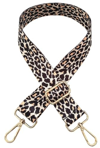 Lyivisk Leopard Breiter Taschengurt 3.8cm, Verstellbarer Schultergurt für Taschen Damen Taschengurte zum Wechseln für Umhängetasche Stilvolles Leopardenmuster DIY Zubehör für Mädchen