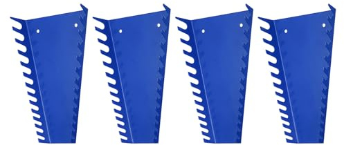 QUARKZMAN 4 Stück Metall Schraubenschlüssel Organizer 52 Schlitz Schraubenschlüssel Halter Schraubenschlüssel Halterung Ablage Passend Für Metrische Und SAE Schraubenschlüssel Blau