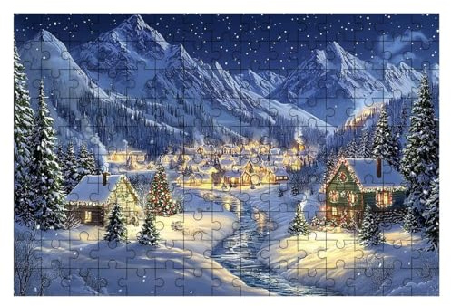 Puzzle 1500 Teile Weihnachten, Winter Puzzle 1500 Teile Erwachsene, Puzzel für Die Ganze Familie, Klassische Puzzles Geschicklichkeitsspiel, Holzpuzzle Geschenke für Frauen Geschenke für Männer -2403