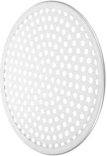 Angoily Plaque à Pizza en Aluminium Perforée Rebord 12 Pouces et Grille pour Four, Nettoyage Simple et Cuisson Homogène, Usage Ménager