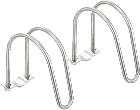 sourcing map 2 morsetti a croce per tubi da 20 mm x 90 mm, M8 in acciaio inox 304, a forma di U, connettore per tubi incrociati in acciaio, per serre agricole e recinzioni