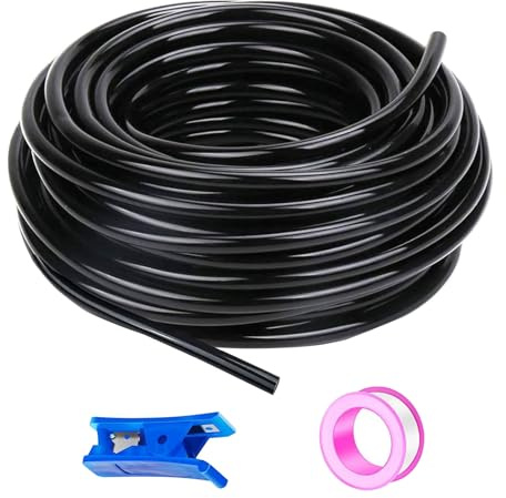 50 Meter Tuyau Pneumatique Polyuréthane PU Air Kit Noir 6mm OD x 4mm ID Tuyau Air Comprimé Peut Etre Utilisé pour Les Compresseur Outils Pneumatiques